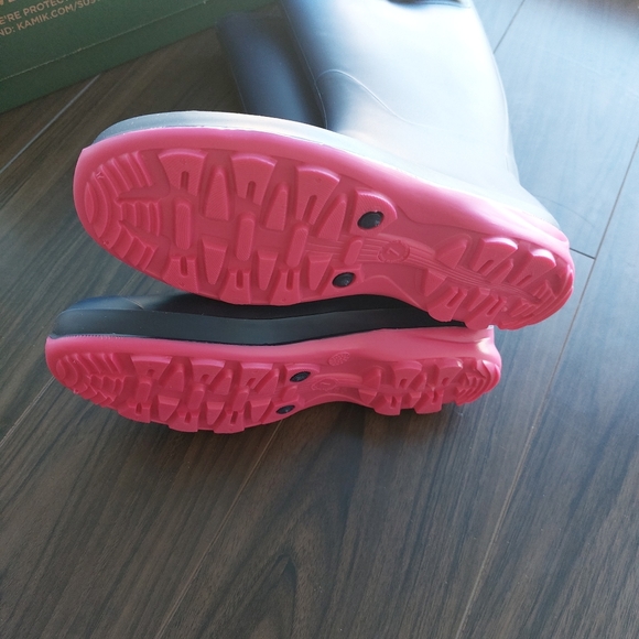 Kamik Olivia Rain Boot Rubber Blue Pink Mid Calf - Picture 5 of 6